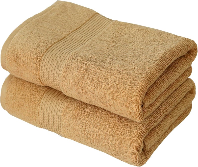 Siesta Zen Premium 100% Egyptian Cotton Bath Sheets - Pack of 2 (Golden Sand, 70x140cm) - Image 2